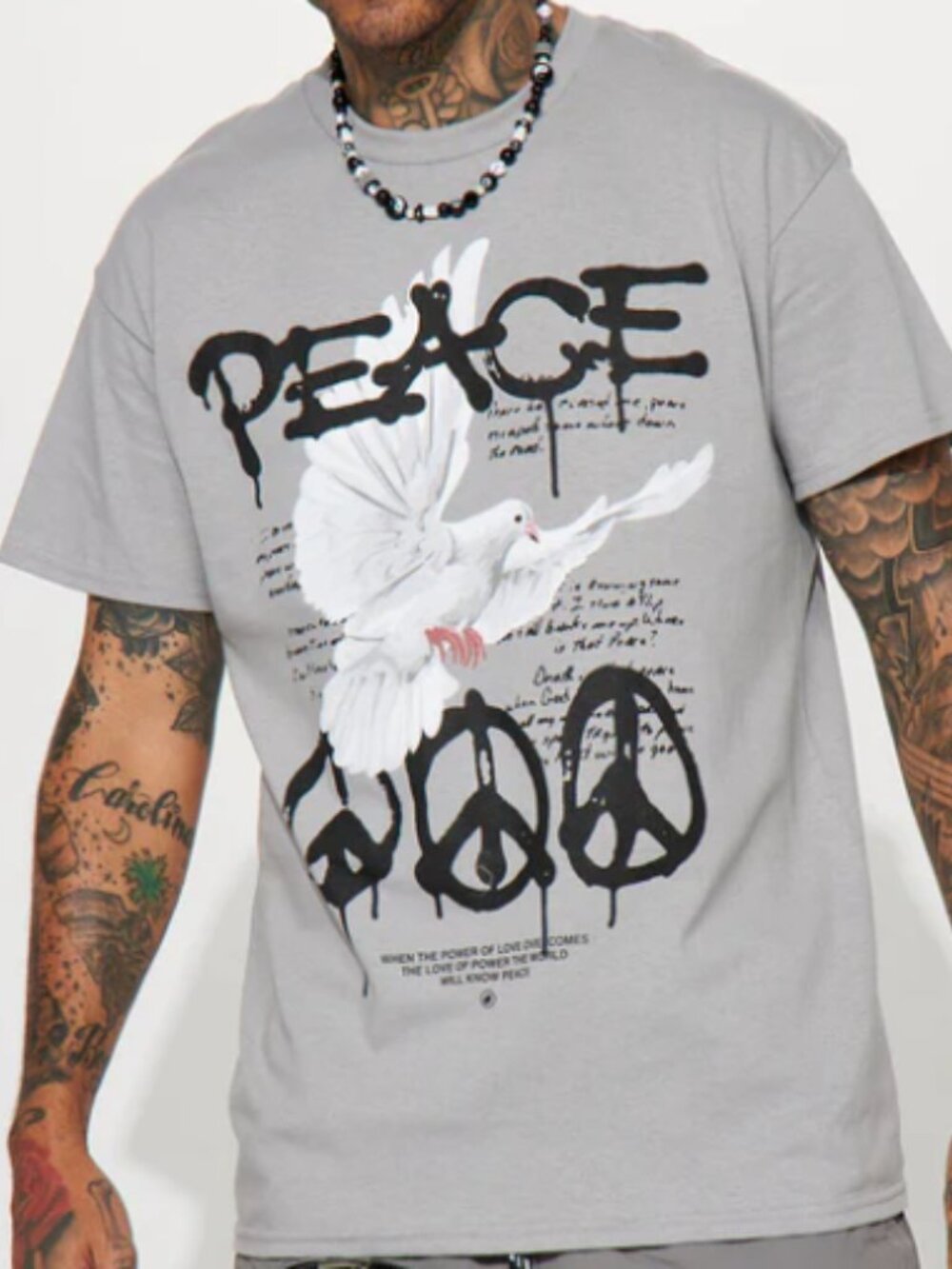 Grey Fashion Nova Men Short Sleeve Tee